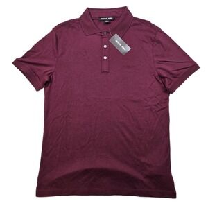 Michael Kors Polo Shirt Mens Small Burgundy Red MK Logo Short Sleeve‎ $98 NEW